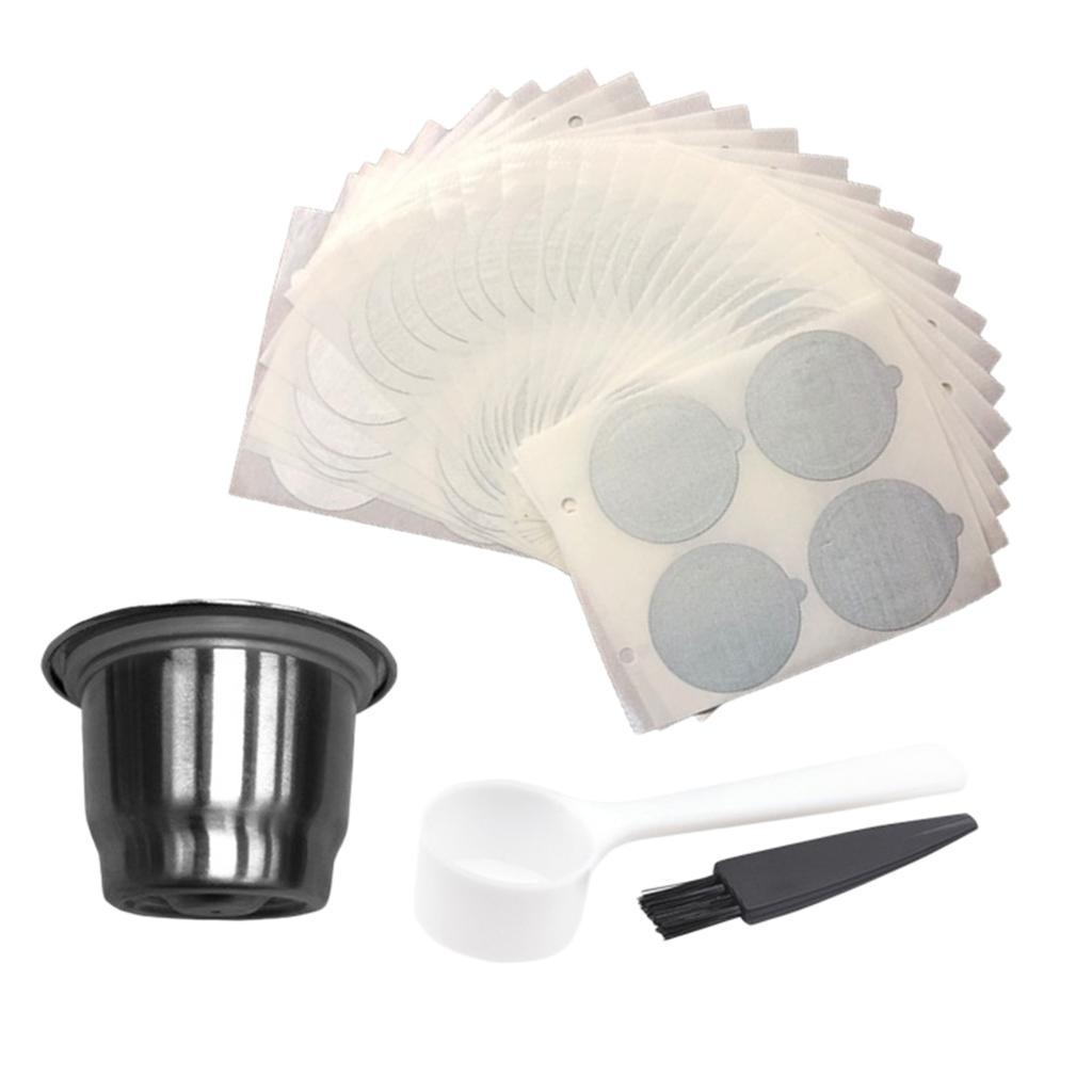 Reusable Coffee Capsule Cup Filter with Aluminum Foil Lids for Home Office