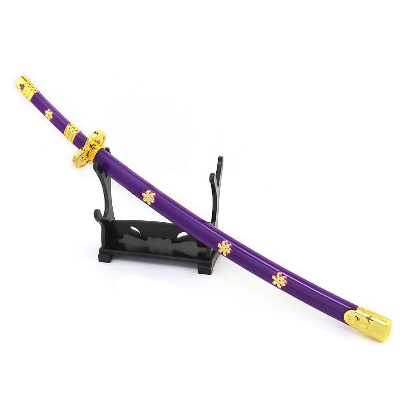 (26cm) Mô hình trưng bày Kiếm Zoro One Piece Bằng Hợp Kim Không Gỉ - Thanh Enma Tím