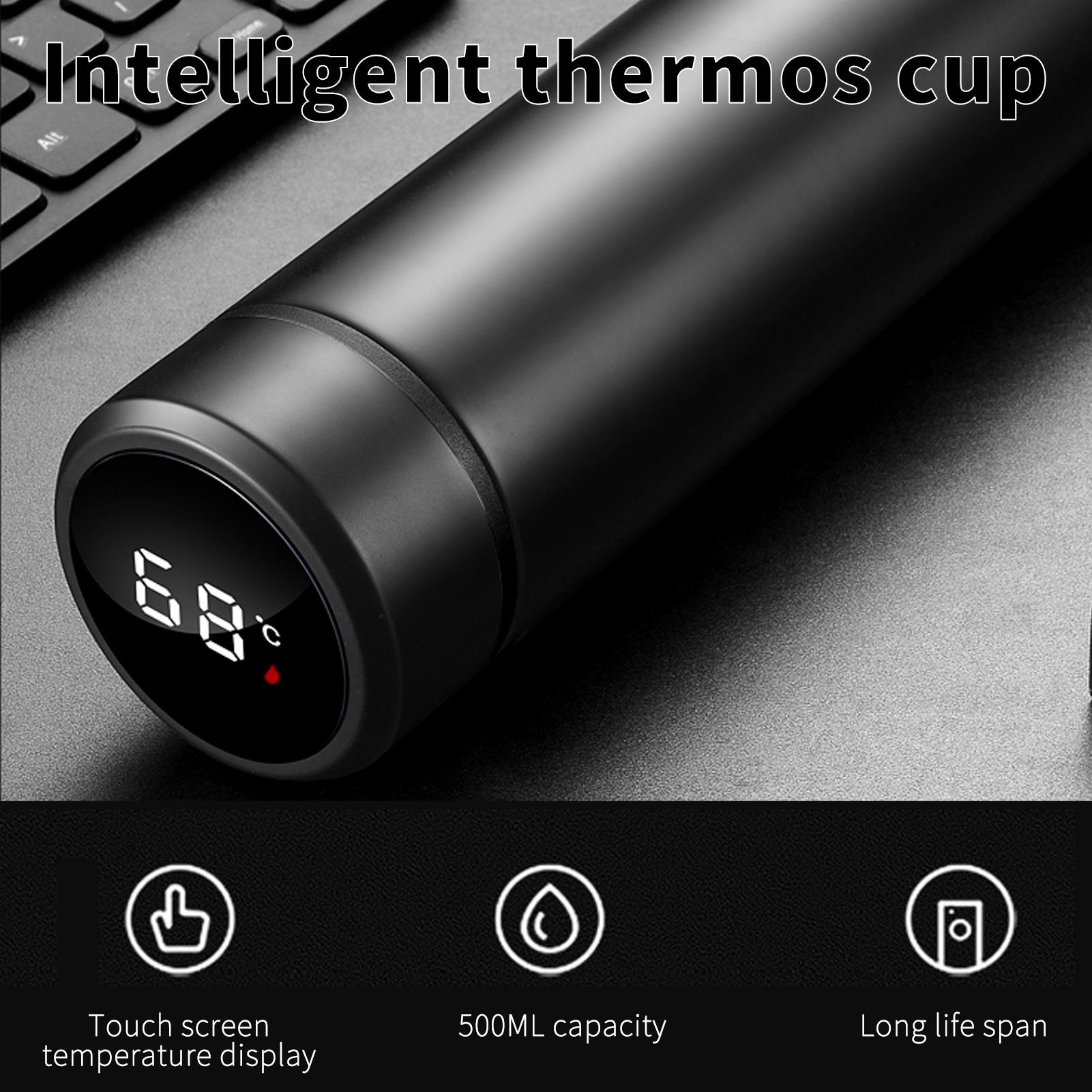 Chai nước có màn hình hiển thị nhiệt độ LED thép 304 không gỉ