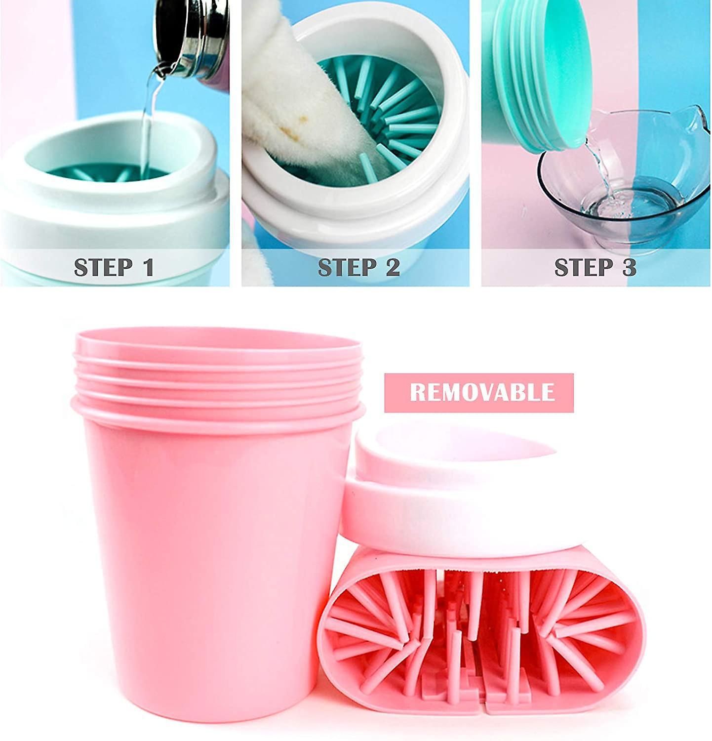 Chó làm sạch chân, bàn chải làm sạch có thể tháo rời để massage cho mèo và chân chó với đầu bàn chải mềm để làm sạch