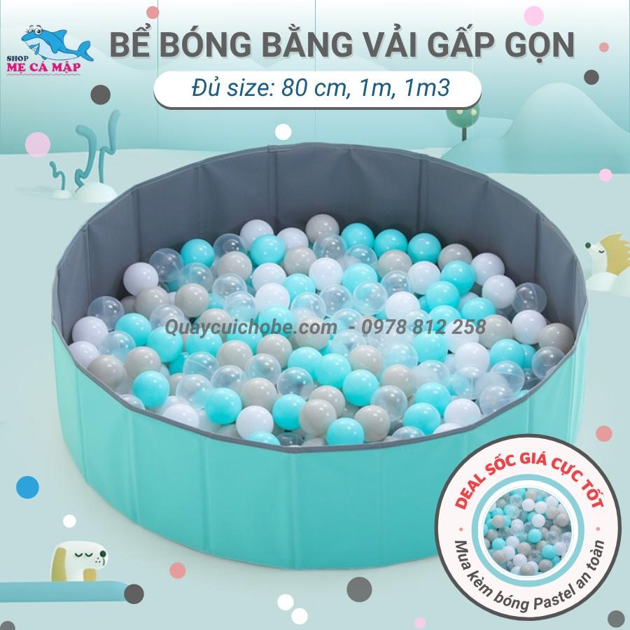 Bể bóng cho bé bằng vải cao cấp cho bé, bể bóng gấp gọn bằng vải bé trai bé trái