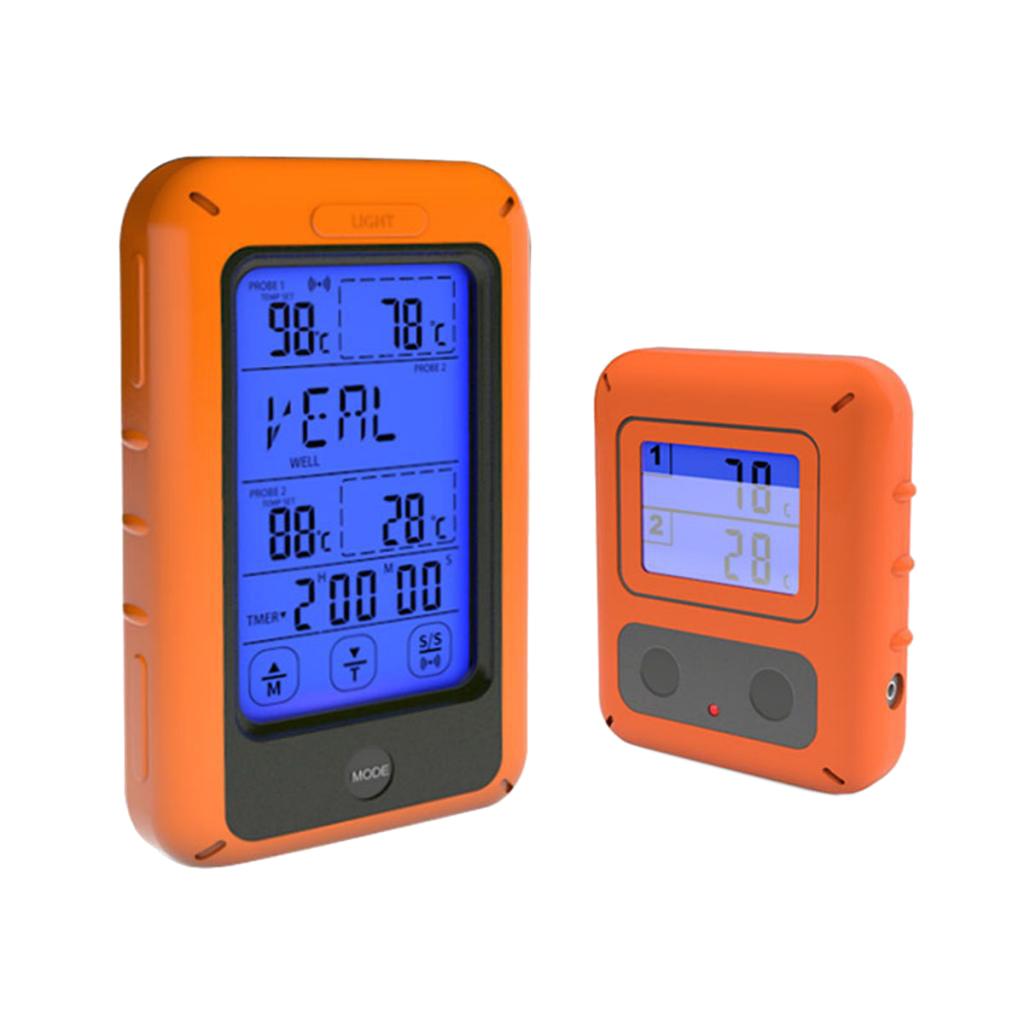 Wireless Remote Digital Food Meat Thermometer Instant Read with Dual Probe for Grill BBQ