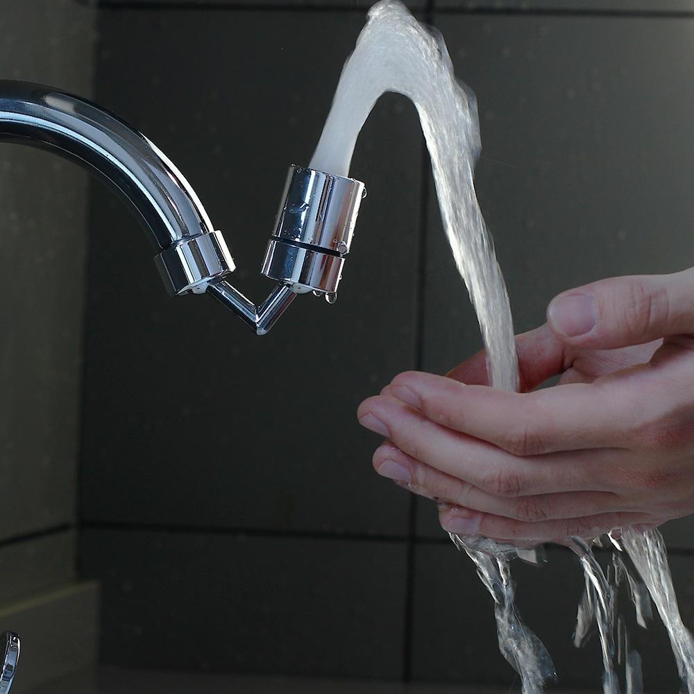 Đầu nối vòi nước thông minh xoay 720 độ tăng áp, 2 chế độ nước chảy, 4 lớp lọc nước an toàn