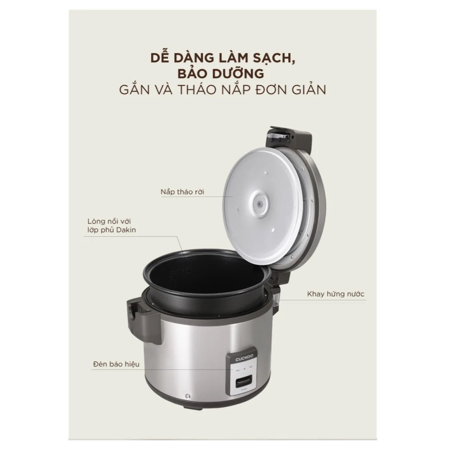 Nồi cơm điện công nghiệp 6,3L Cuckoo CR-3555 - Hàng chính hãng, Bảo hành 24 tháng