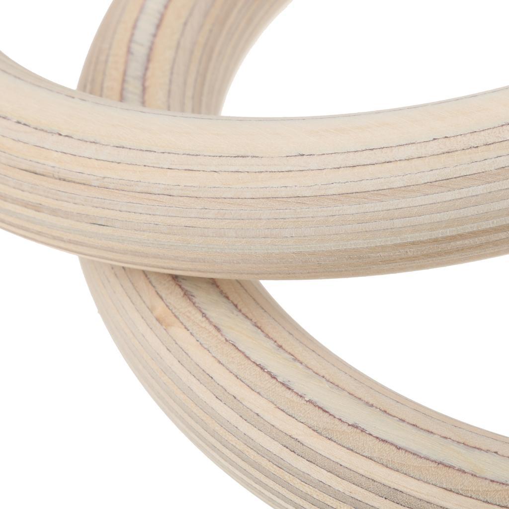 Wooden Gymnastic  Fitness Rings Strength Training Adjustable Pair