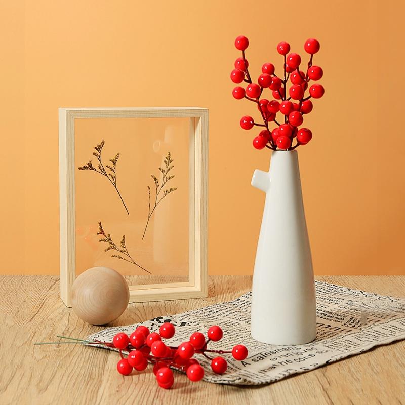 Hoa giả -  Cành Đào Đông Mini 18cm 12 quả (loại 1) trang trí nhà cửa sang trọng, sung túc