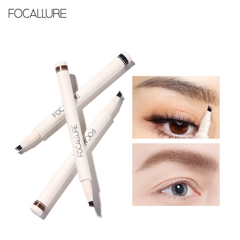 Bút kẻ mày phẩy sợi bền màu chống thấm nước FOCALLURE 4 sợi 10g
