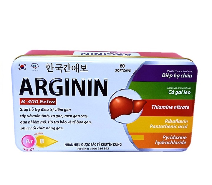 Bổ gan Arginine B - 400 mát gan, giải độc gan, tăng cường chức năng gan - Hộp 60 viên