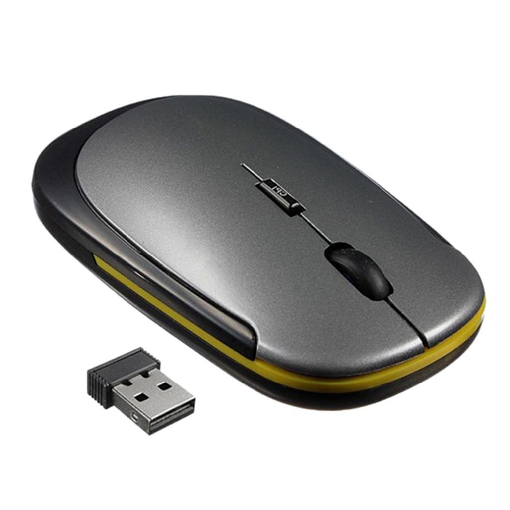 Slim Wireless Optical Mouse  Mice 1000DPI Adjustable Computer Grey