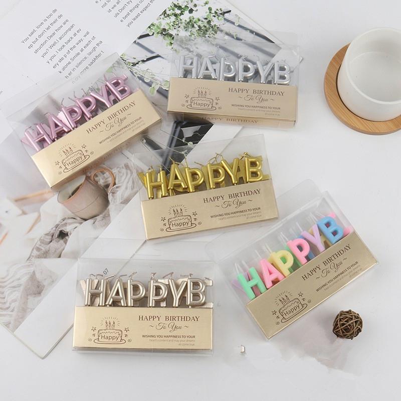 Nến cắm trang trí bánh sinh nhật Chữ Cái Happy Birthday