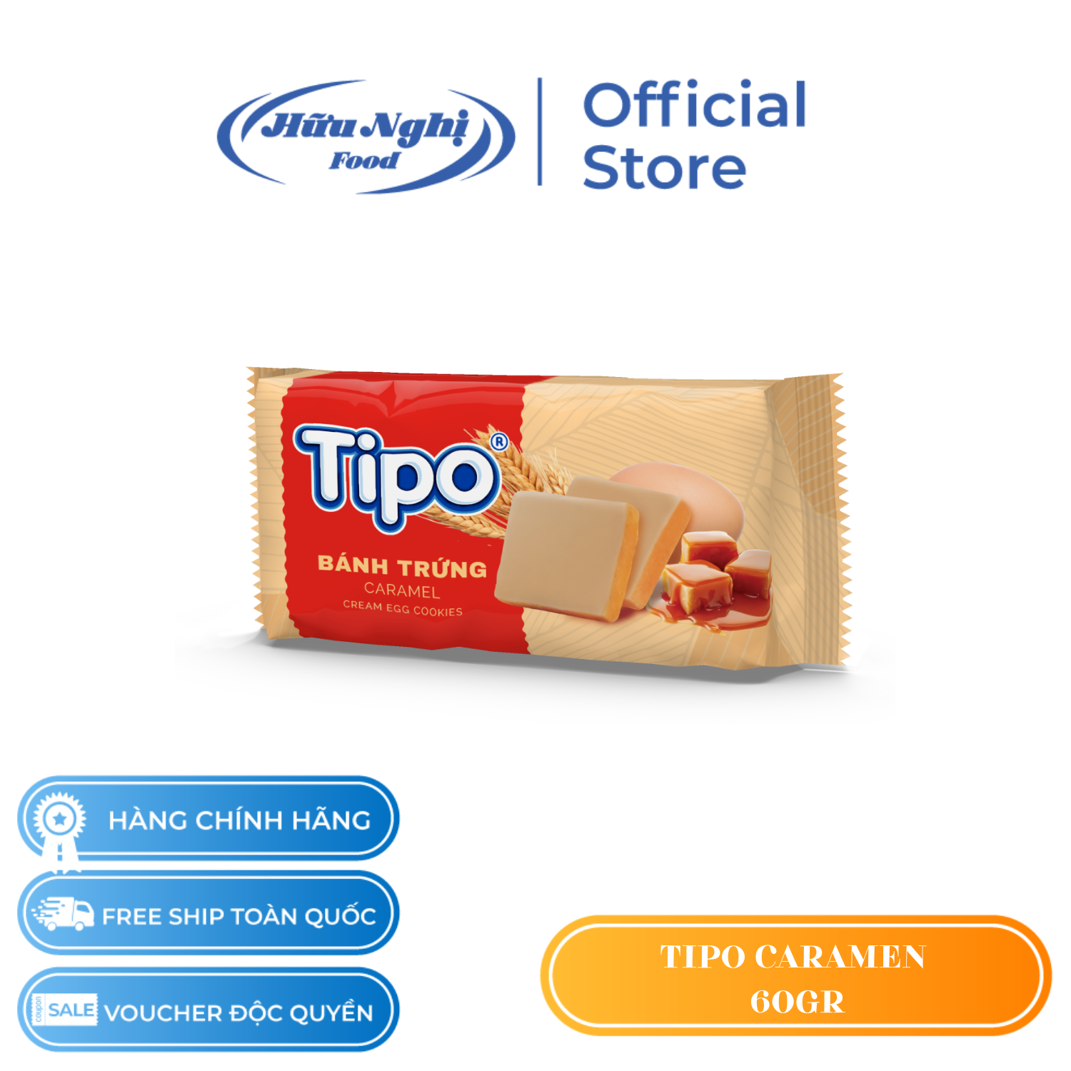 Bánh Tipo trứng nướng Caramel 60g