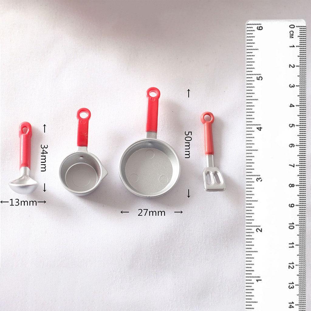 4Pcs 1:12 Kitchen  Set Classic Spatula Dollhouse Kit Figurine