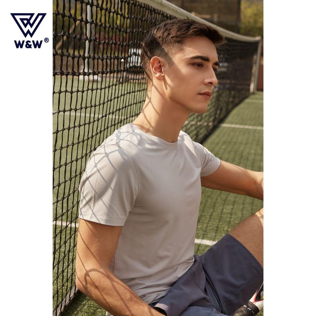 Áo Tshirt Nam Tay Ngắn W&amp;W Chất Vải Coolmax Cao Cấp, Thoáng Khí, Đanh Mịn Thoải Mái Trong Mọi Hoạt Động WTS56R