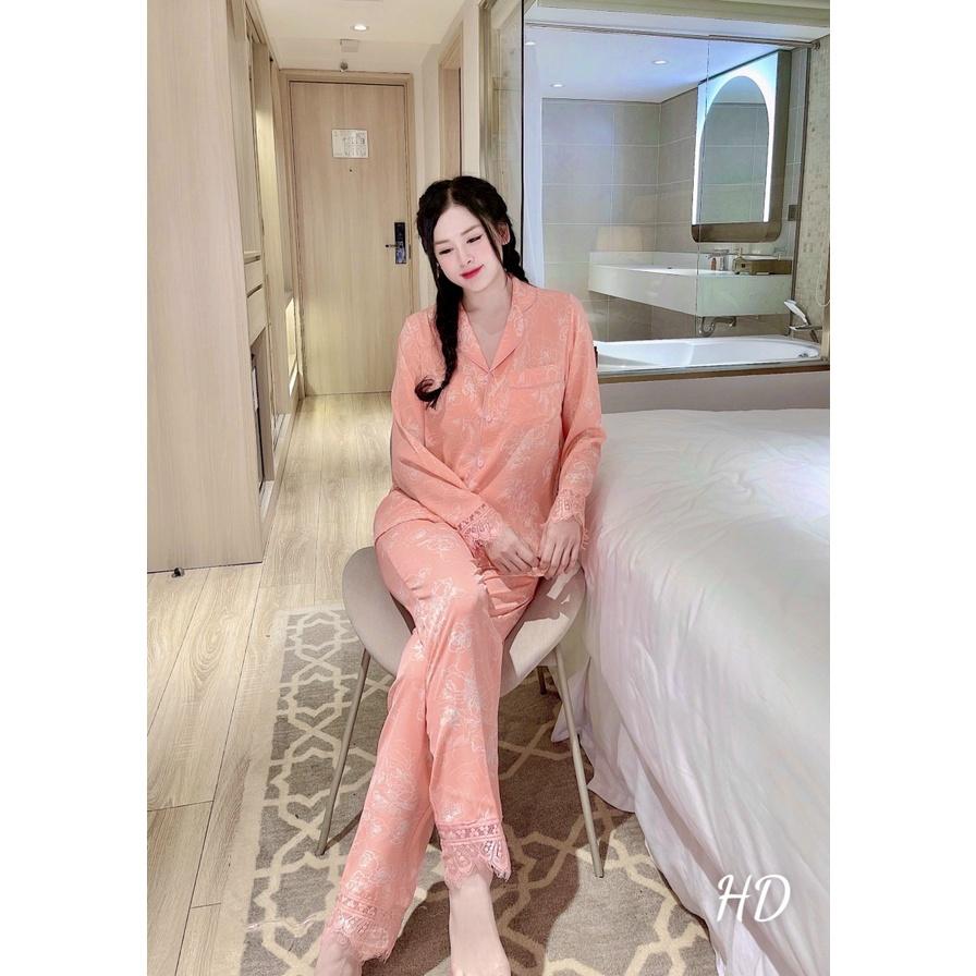 Bộ Bồ Ngủ Lụa Mango, Bộ Pijama Phối Ren HHC Store