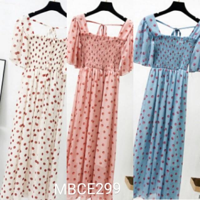 VÁY BẦU THỜI TRANG CHUN NGỰC VOAN LỤA 2 lớp