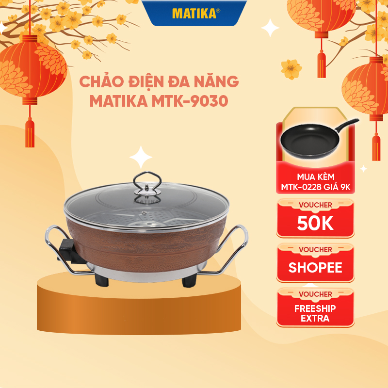 Chảo Điện Đa Năng MATIKA Công Suất 1400W MTK-9030 - Hàng chính hãng