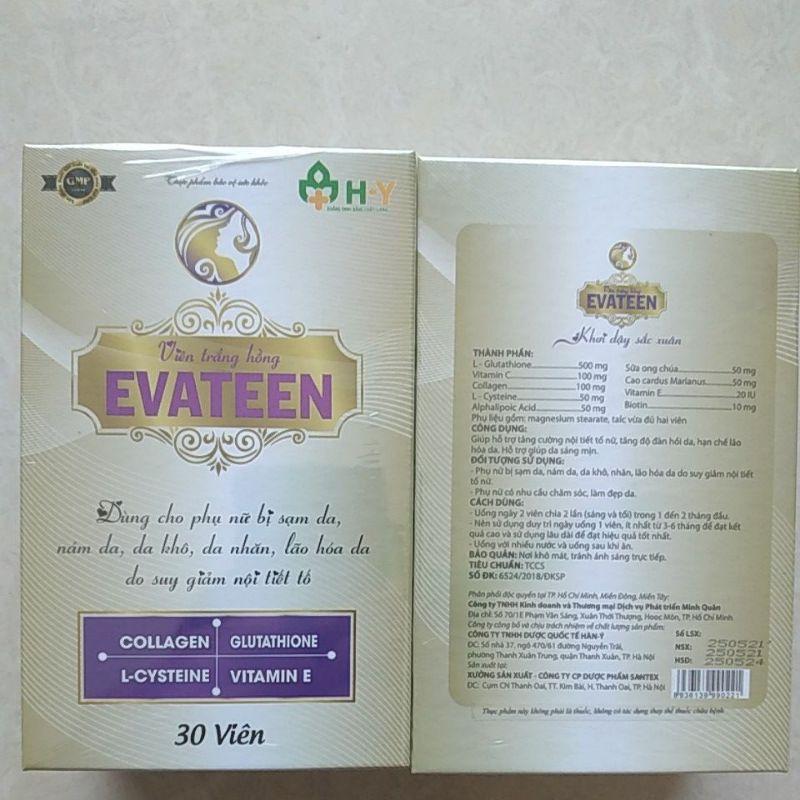 Viên trắng hồng Evateen giảm nám xạm da lọ 30 viên