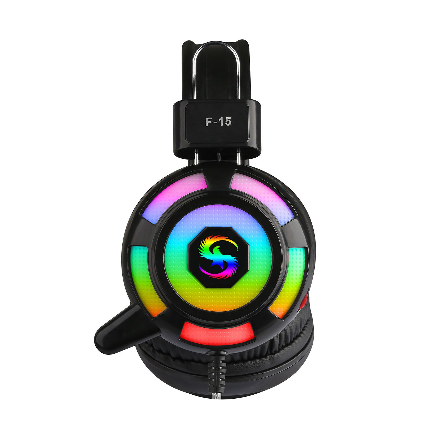 Tai nghe có dây KUBITE Tai nghe chơi game với ánh sáng RGB Điều khiển dây giao diện siêu rực rỡ với micrô