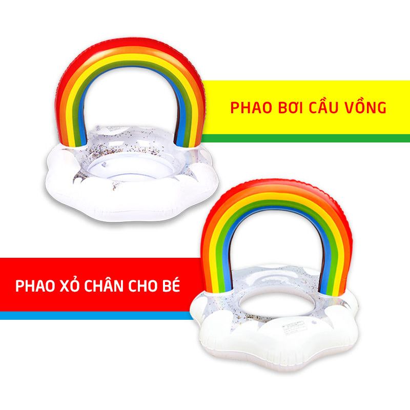 Phao tập bơi xỏ chân cho bé hoạ tiết Cầu Vồng SW36 Sportslink