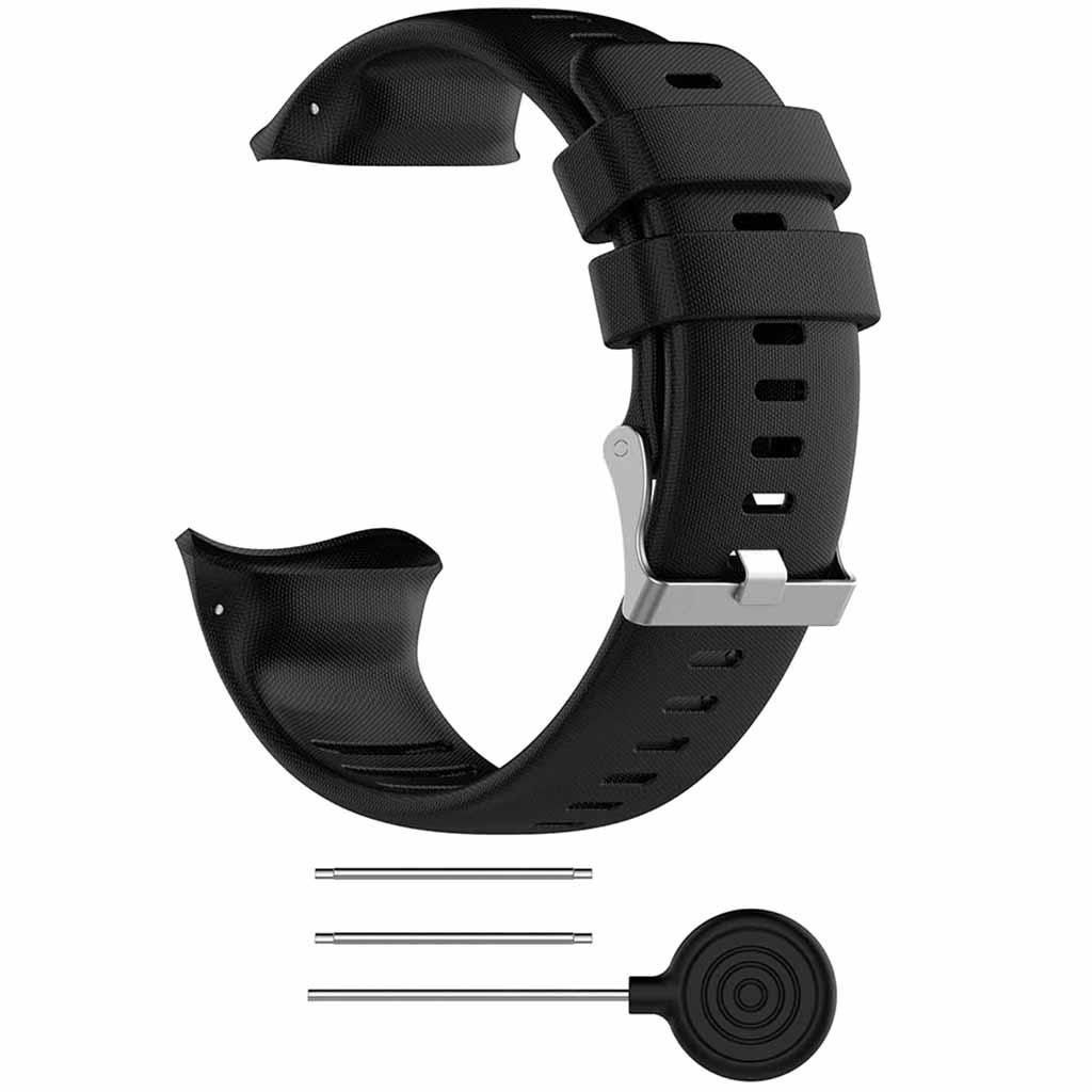 Replacement Soft Silicone Wrist Strap for 22mm Width Sports Watch, Black