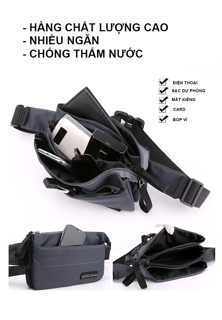 Túi bao tử nam đeo chéo nam nữ du lịch tiện ích unisex thời trang Bee Gee 130 siêu đẹp chống thấm nước