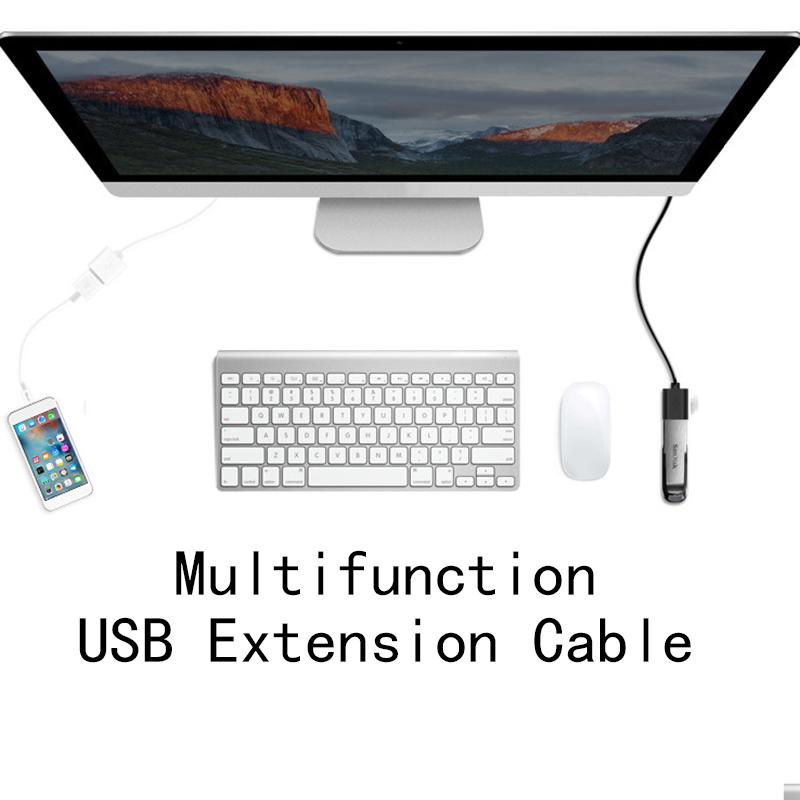 Cáp mở rộng USB2.0 Dây dữ liệu mở rộng USB 2.0 từ đầu đực sang đầu cái Cáp đầu nối mở rộng cho máy tính xách tay PC Chuột game thủ 0,5/1m Màu sắc: Đen