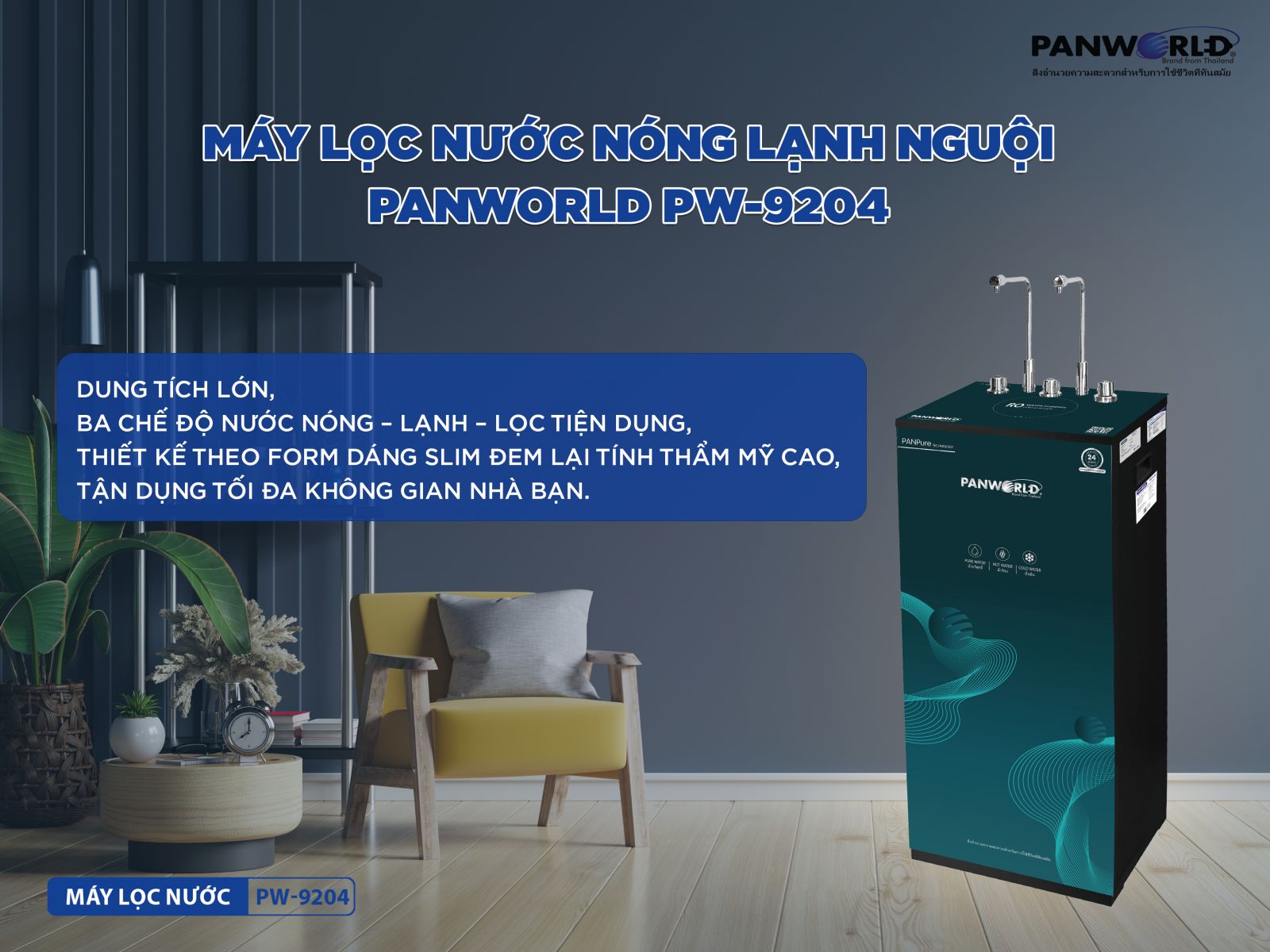 Máy lọc nước RO nóng lạnh nguội Panworld PW-9204 - Hàng chính hãng