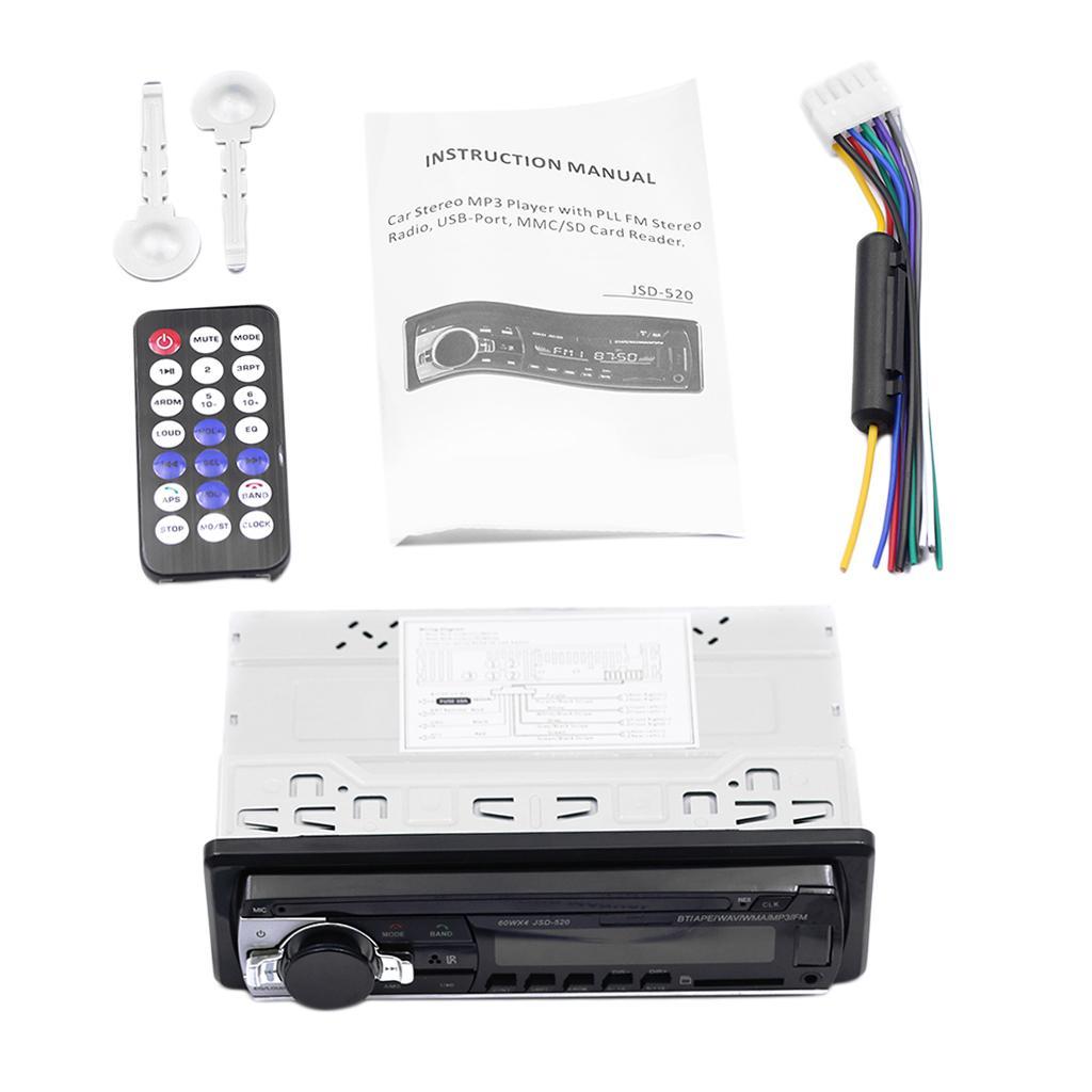 Car Audio Stereo MP3 Player JSD-520 Bluetooth In-Dash Stereo FM AUX Receiver