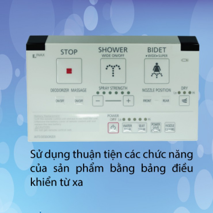 Nắp Bồn Cầu Điện Tử INAX CW-KA22AVN Bảng Điều Khiển Từ Xa