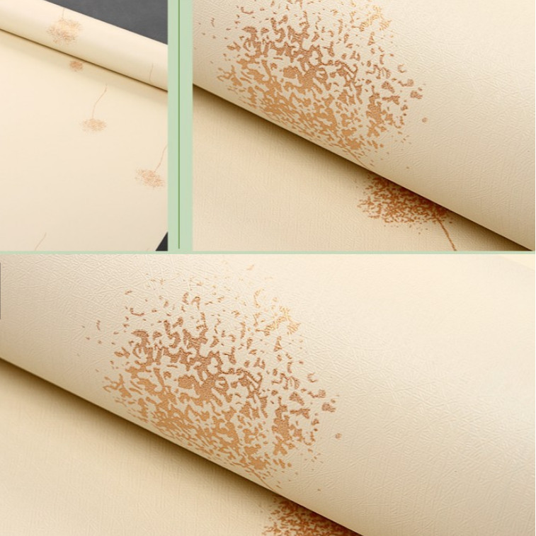 Cuộn 5m Decal Giấy Dán Tường Bồ công anh màu vàng kem