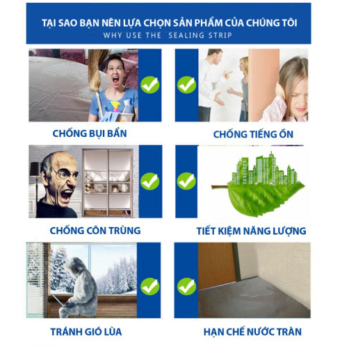 Ron chặn cửa 45mm, Miếng chắn khe cửa cách âm giữ nhiệt trong phòng, Thanh dán chân cửa chống gió lùa, dán mọi loại cửa GD635-RC45