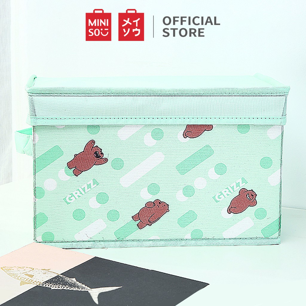Thùng đựng đồ kèm nắp đậy tiện lợi Miniso x  We Bare Bears