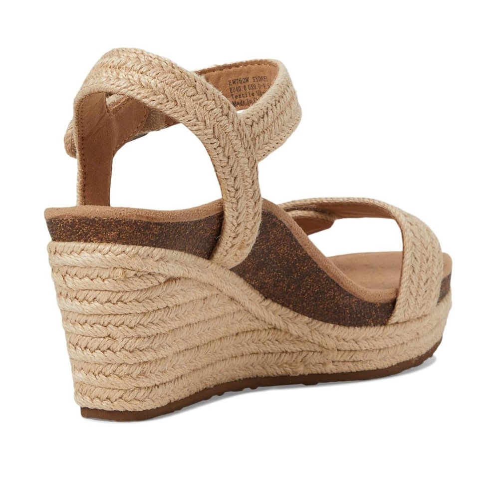 Sandal cao gót sức khỏe nữ Aetrex Sydney Natural - Giày đế xuồng cao 8p. đệm nâng vòm siêu mềm