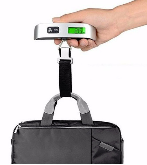 Cân Vali inox Cân điện tử hành lý xách tay 50kg Electronic luggage scale ( Tặng kèm Pin ) DL38-CanInox50