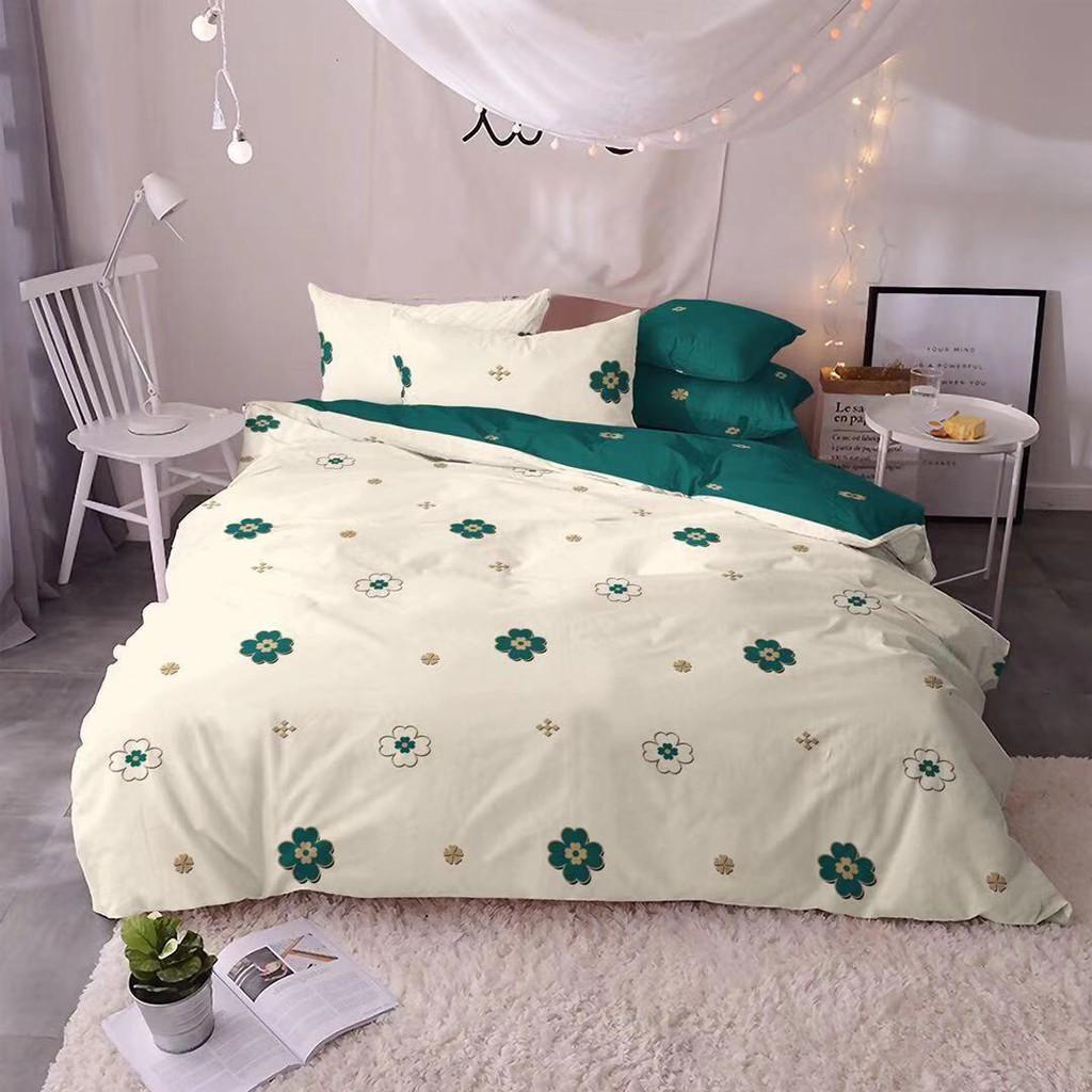 Bộ 4 Món Chăn Ga Gối Cotton Poly | Hàng nhập khẩu hỗ trợ bo chun