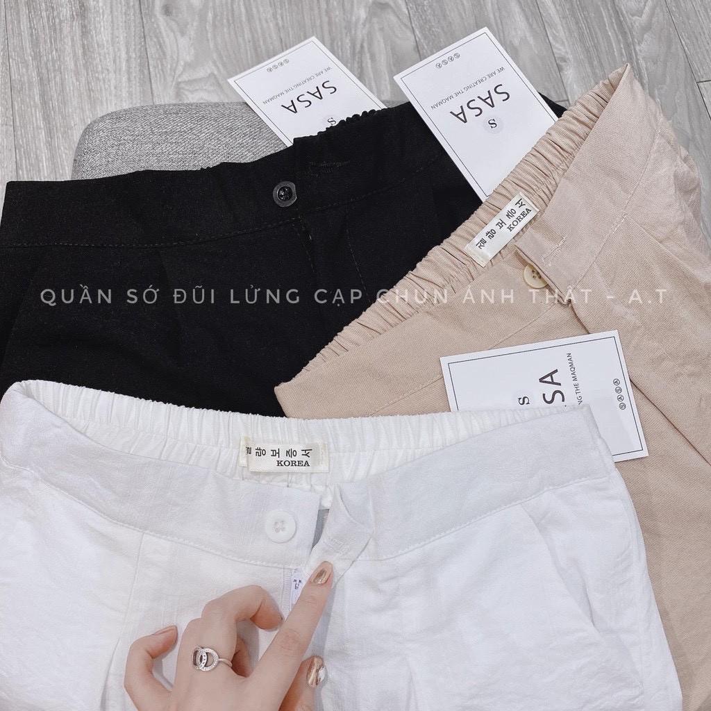 Quần Suông Ống Rộng Giả Váy, Vải Đũi Thái Dáng Lửng Siêu Đẹp