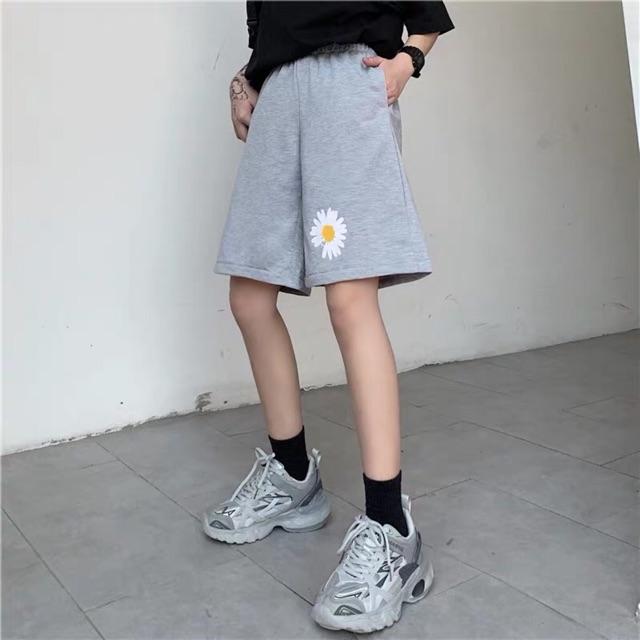 Quần short unisex G-ALPHA hoa cúc, quần lửng nam nữ ulzzang G-D002
