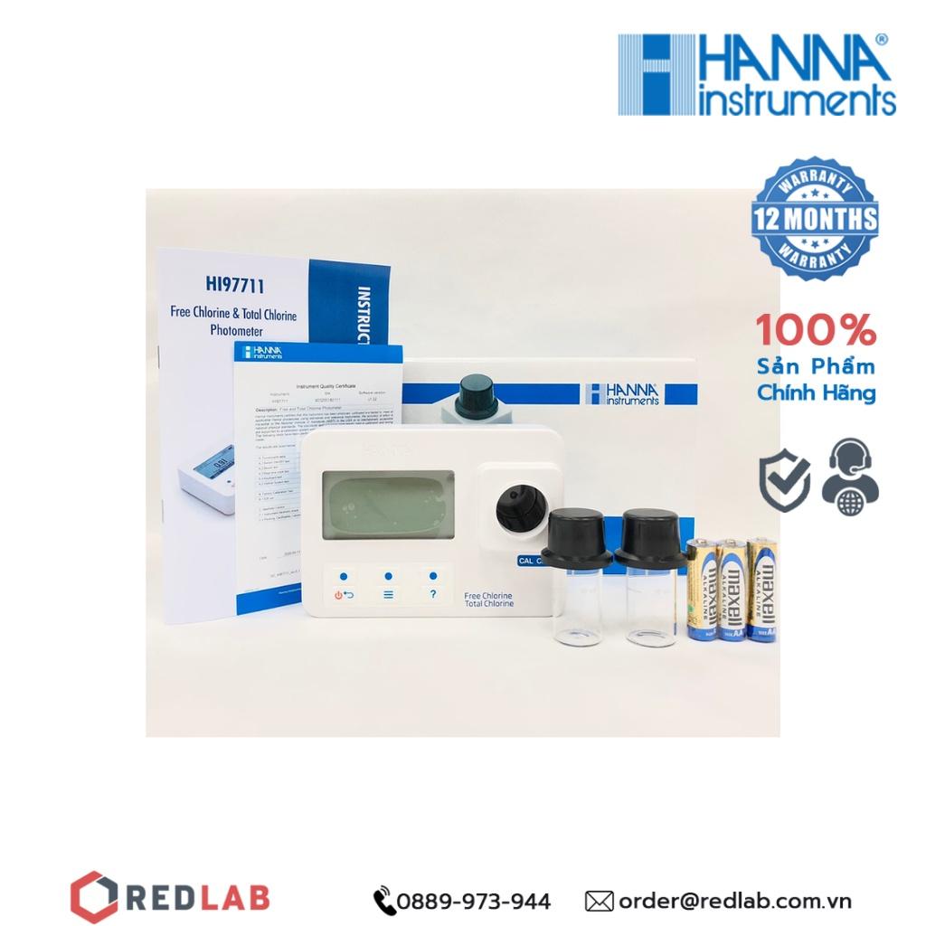 Máy quang đo Clo dư và Clo tổng trong nước sạch Hanna HI97711