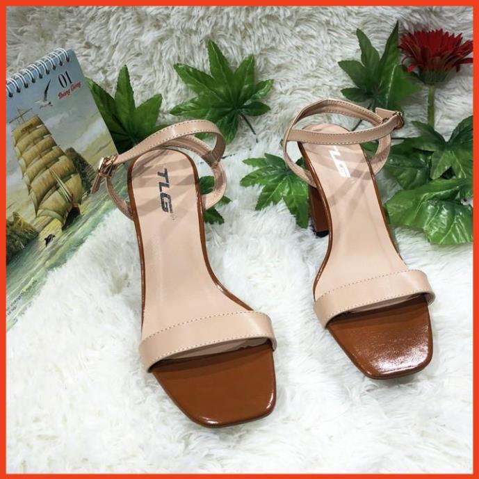 TLG Sandal cao gót quai da hot trend 2020 trẻ trung năng động 21283