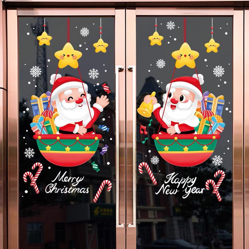 Decal Dán Kính Trang Trí Noel Hít Tĩnh Điện ( ko cần keo ) AMJ951AB