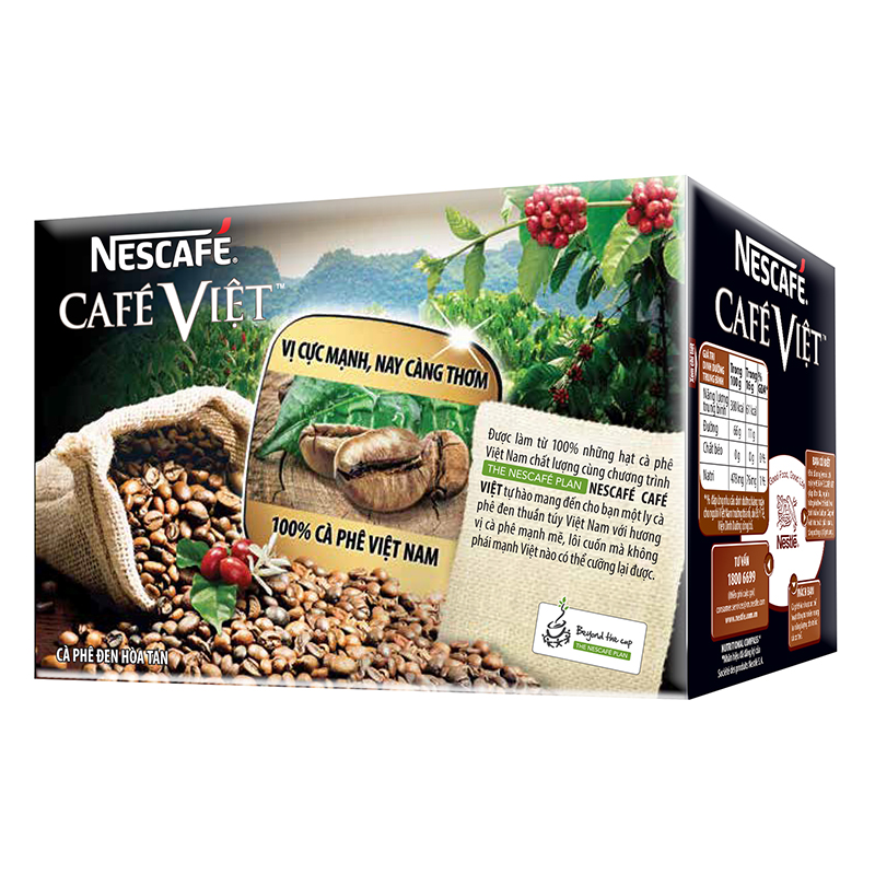 Cà phê hòa tan NESCAFÉ Café Việt Cà phê đen đá - Hộp 15 gói x 16 g