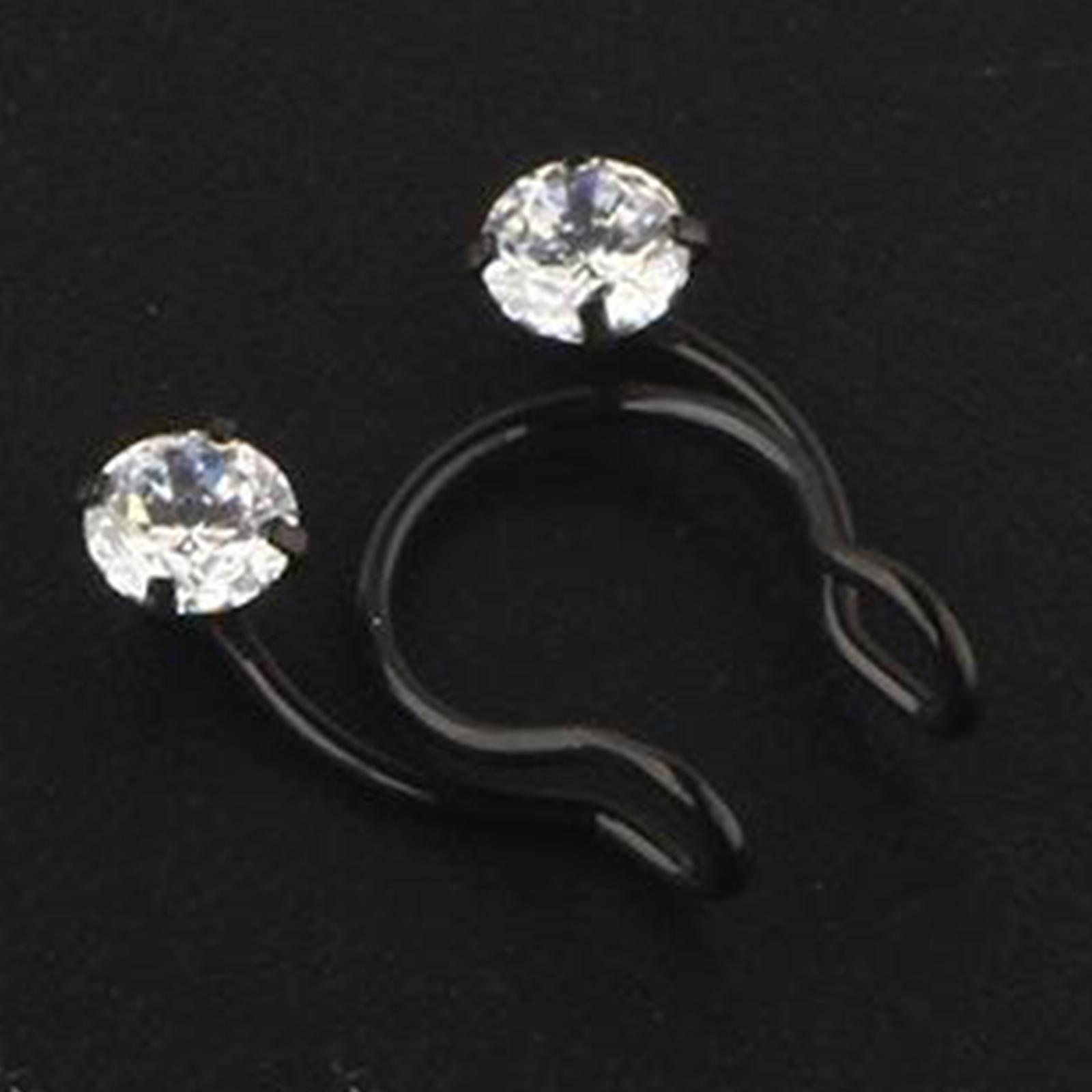 Stainless steel Nose Ring 8mm Loop No Piercing Clip On Hoop Rings