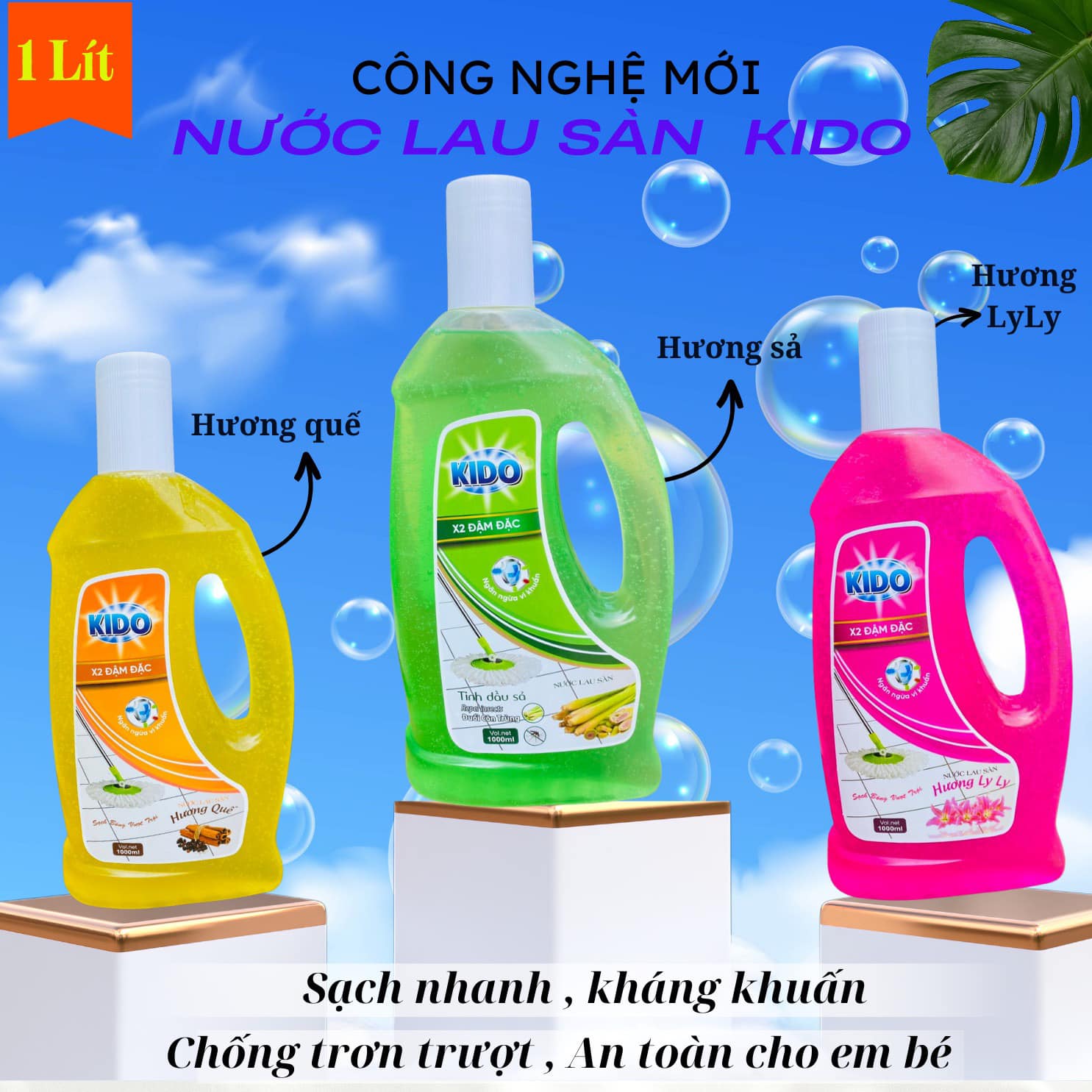Nước Lau Sàn KIDO Hương Hoa LyLy 1 Lít - Lựa Chọn Hoàn Hảo Cho Ngôi Nhà Của Bạn
