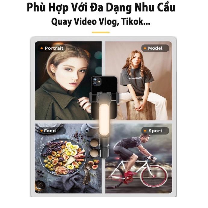 Gậy gimbal selfie chống rung L09 tích hợp đèn led trợ sáng - hỗ trợ đa dạng điện thoại, Gậy tự sướng có chân đứng xin sò