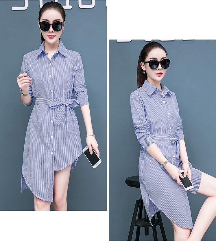Đầm suông dự tiệc nữ kẻ sọc mẫu mới Haint Boutique da96