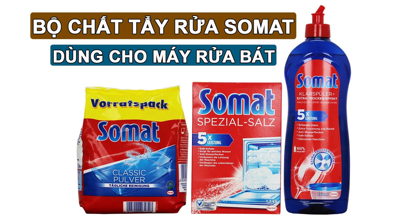 Combo muối + Bột+ nước rửa Bát - Ly Somat 1.2kg - Đức