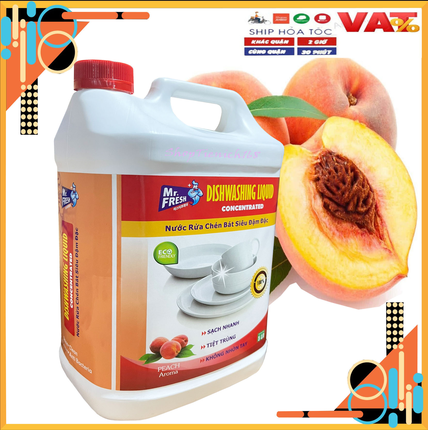 Nước rửa chén bát siêu đậm đặc Mr.fresh 5L hương cam