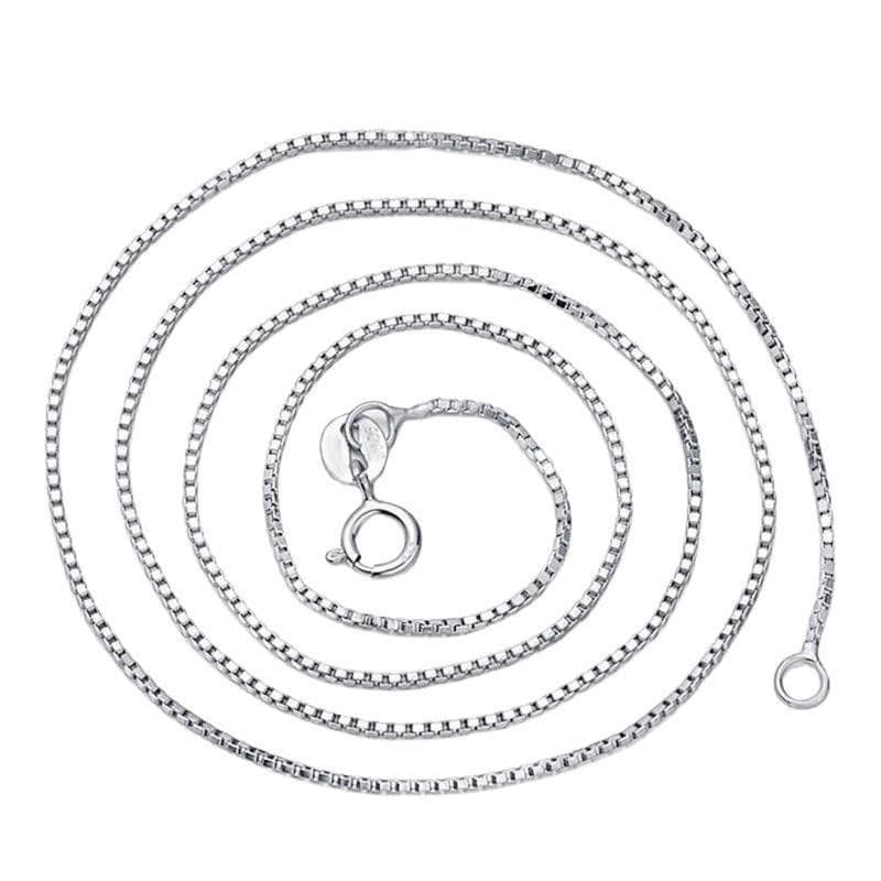 Dây chuyền nữ hộp vuông chất liệu bạc Ý MS053d