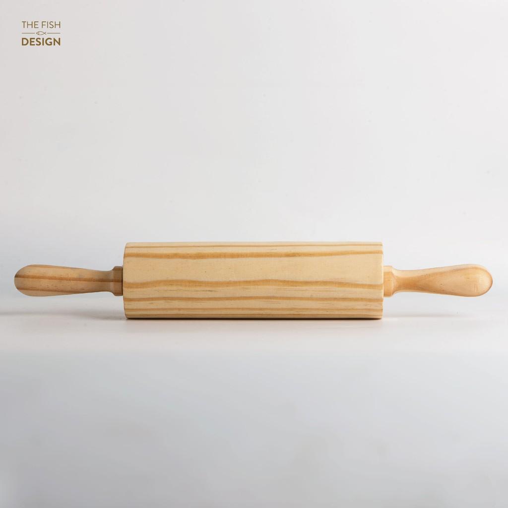 Con Lăn Bột Khắc Hình Bằng Gỗ Có Trục Xoay | Rolling Pin