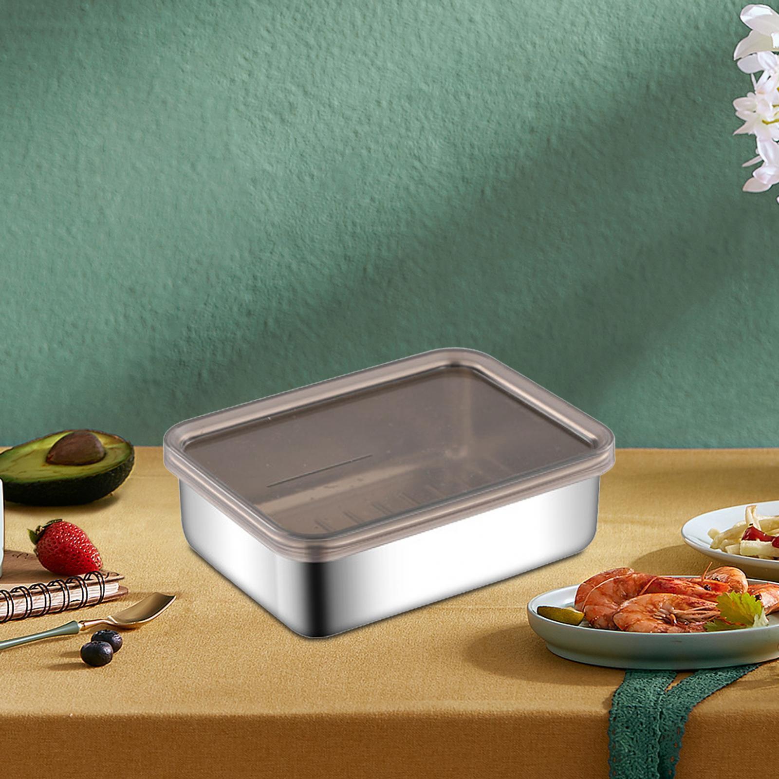 Stainless Steel Food Storage Container Bread Box for Picnic, Office, Travel